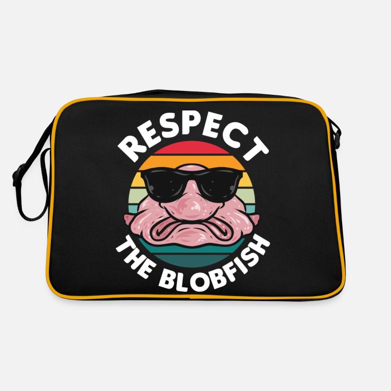 Blobfisch - Retro Tasche - Schwarz/Gold