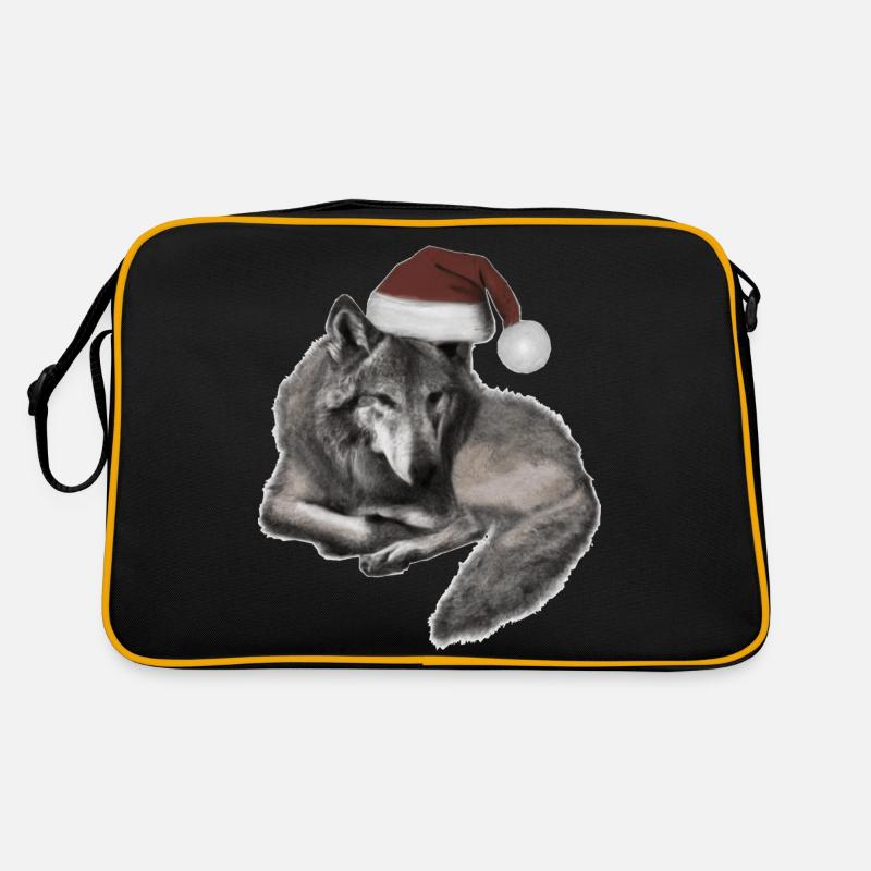 Weihnachtswolf Retro Tasche