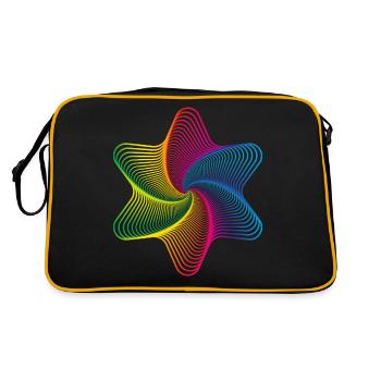 Stern - Illusion, mehrfarbig - Retro Tasche - Schwarz/Gold - Hinten