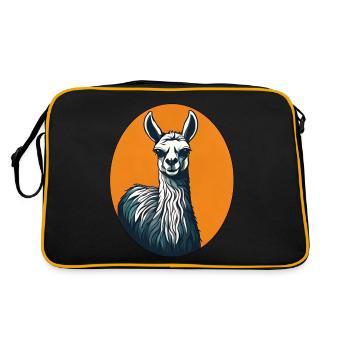 Lama / Faune / Hantise / Amérique du Sud / Fourrure - Sac Retro - noir/or - Dos
