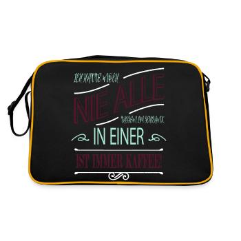 kaffeeliebhaber bürohumor geburtstagsgeschenk bday - Retro Tasche - Schwarz/Gold - Hinten