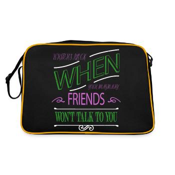 coffeecups funny awesome writers reading books - Retro Bag - black/gold - Back