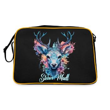 Styrian Girl with Deer Styria Design - Retro Bag - black/gold - Back