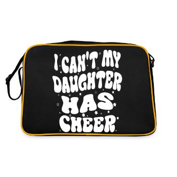 Ich kann nicht, dass meine Tochter eine lustige Tochter hat eine fröhliche Tochter - Retro Tasche - Schwarz/Gold - Hinten