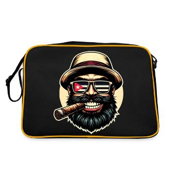 Homme cubain au chapeau avec un cigare à la bouche - Sac Retro - noir/or - Dos