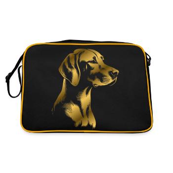 Magyar Vizsla dessin tête or - Sac Retro - noir/or - Dos