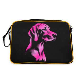 Magyar Vizsla drawing head pink - Retro Bag - black/gold - Back