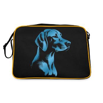Magyar Vizsla Drawing Head Blue - Retro Bag - black/gold - Back