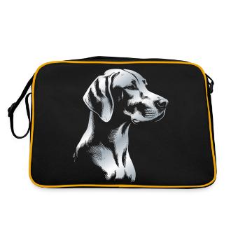 Magyar Vizsla drawing head silver - Retro Bag - black/gold - Back