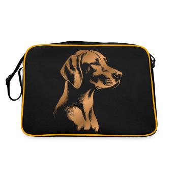 Magyar Vizsla drawing head bronze - Retro Bag - black/gold - Back