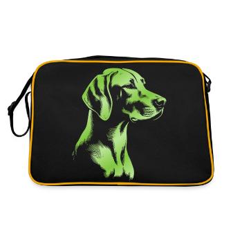 Magyar Vizsla Drawing Head Green - Retro Bag - black/gold - Back