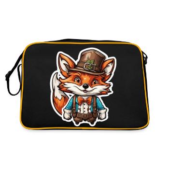 Lederhosen / Animal / Traditional costume / Tradition / Fox - Retro Bag - black/gold - Back