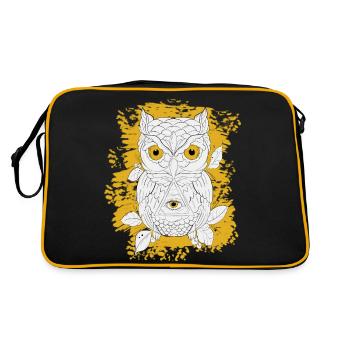 GOLDENE EULE LINEAR - Retro Tasche - Schwarz/Gold - Hinten