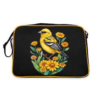 Gelber Fink - Retro Tasche - Schwarz/Gold - Hinten