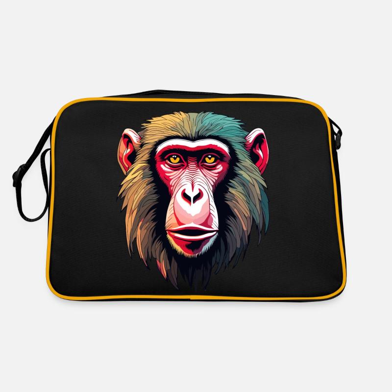 Affe / Tier / Zoo / Babian / Wild / Comic Retro Tasche