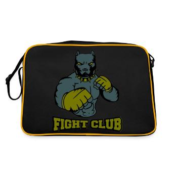 dog fighter fight club - Retro Tasche - Schwarz/Gold - Hinten