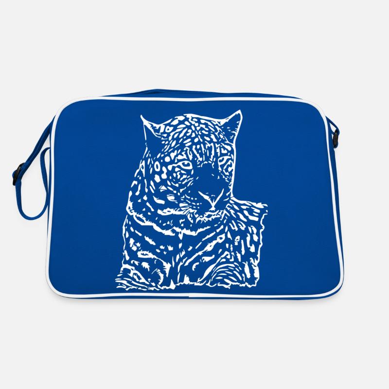 Blanc léopard Sac Retro