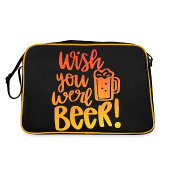 Wish You Beer Were - Retro Tasche - Schwarz/Gold - Hinten