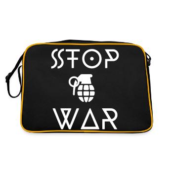 STOP WAR - Sac Retro - noir/or - Dos