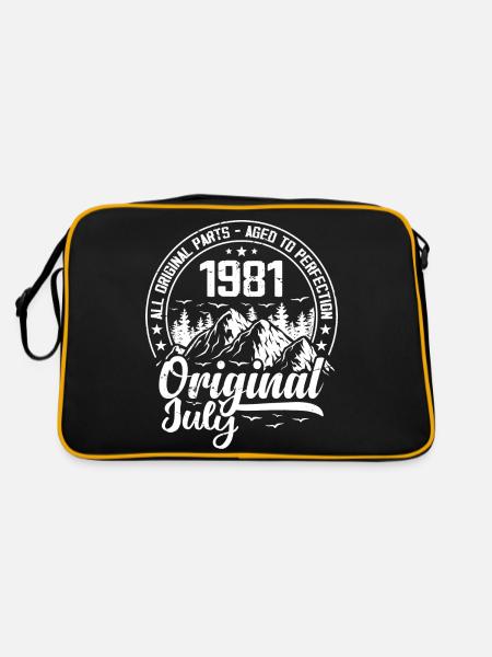 juillet 1981 Original:43 Ans Cadeau d'Anniversaire - Sac Retro - noir/or - Dos