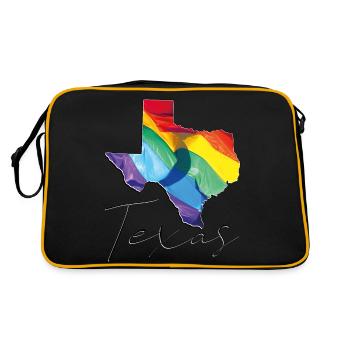 LGBTQ Flag in Texas State Map TX - Retro Bag - black/gold - Back