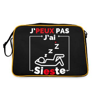 Ich kann nicht, ich habe ein Nickerchen gemacht - Retro Tasche - Schwarz/Gold - Hinten
