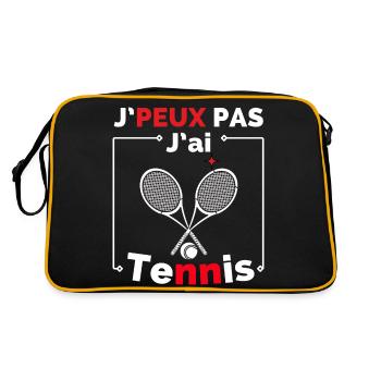 I can't I have Tennis - Retro Bag - black/gold - Back