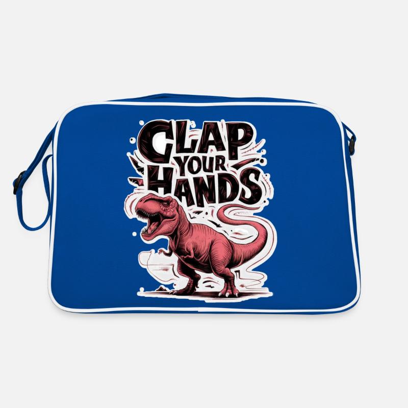 Dinosaur - clapping hands - humor Retro Bag