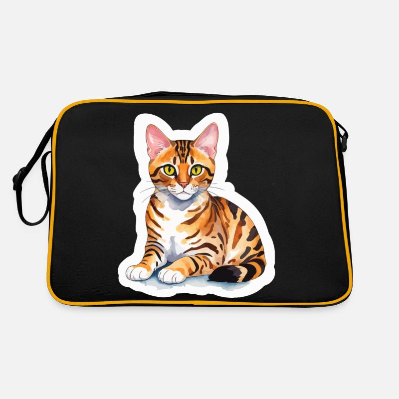 Chat du Bengale Aquarelles Sac Retro