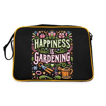 Le bonheur, c’est le jardinage - Sac Retro - noir/or - Dos