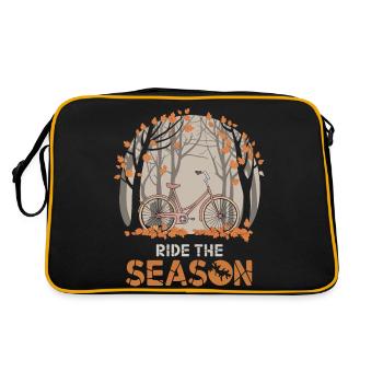 Ride the Season Autumn Bicycle Scene - Retro Bag - black/gold - Back