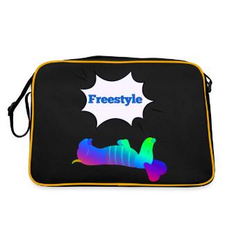 Freestyle Dackel - Retro Tasche - Schwarz/Gold - Hinten