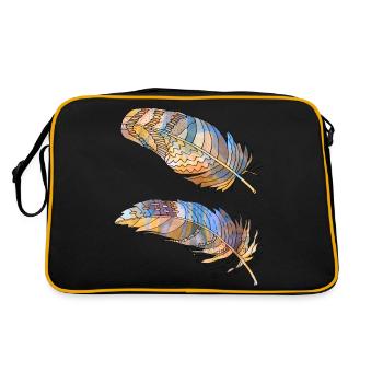 Feder - Retro Tasche - Schwarz/Gold - Hinten