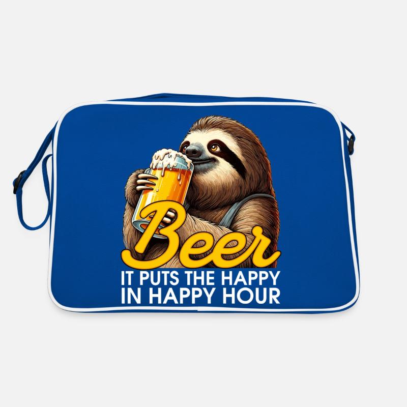 Happy Hour Beer Sloth Gift Retro Bag
