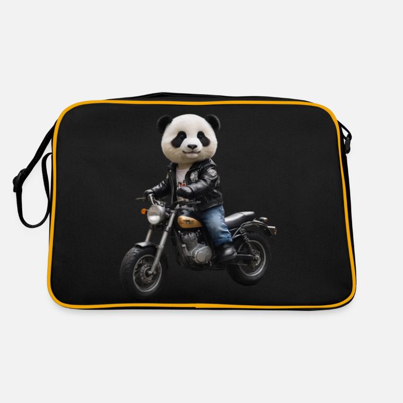 Biker Panda Retro Tasche