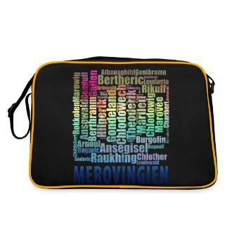 mérovingiens vieux et anciens prénoms bleu - Sac Retro - noir/or - Dos