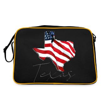 USA Flag in Texas State Map TX - Retro Bag - black/gold - Back