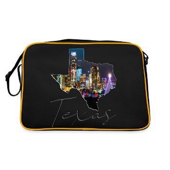 Austin Skyline in Texas State Map TX - Retro Bag - black/gold - Back