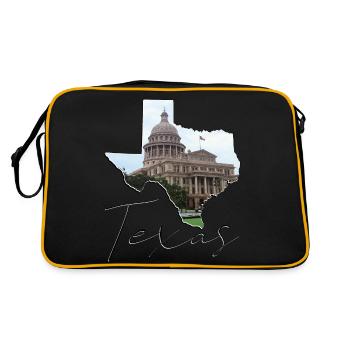 Texas State Capitol in Texas State Map TX - Retro Bag - black/gold - Back