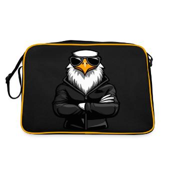 Adler Eagle Comic - Retro Tasche - Schwarz/Gold - Hinten