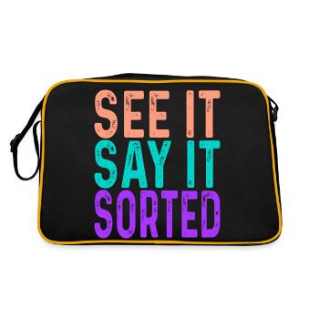 see it say it sorted - Retro Bag - black/gold - Back