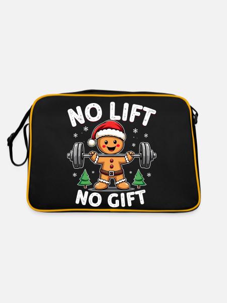 Pas d’ascenseur pas de cadeau Bodybuilder Pain d’épice Homme Gym - Sac Retro - noir/or - Dos