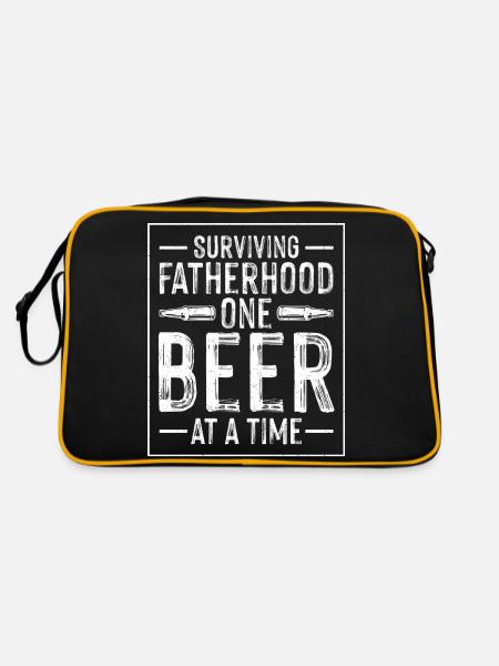 Best Dad Gift Fathers Day Husband Daddy Father Men - Retro Bag - black/gold - Back