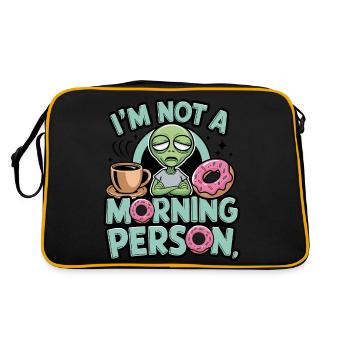 I'm Not a Morning Person Alien - Retro Bag - black/gold - Back