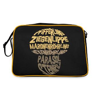 mushroom - Retro Tasche - Schwarz/Gold - Hinten