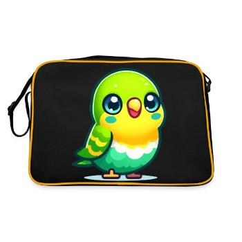 Wellensittich - Retro Tasche - Schwarz/Gold - Hinten