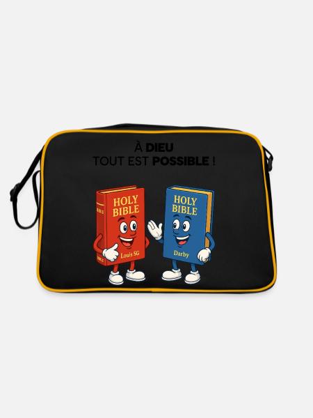 Bible T-Shirt - Retro Bag - black/gold - Back