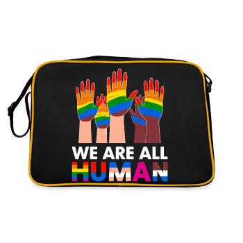 Nous sommes tous des humains Mains diverses Arc-en-ciel - Sac Retro - noir/or - Dos