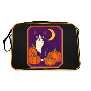 Framed Tuxedo Cat Moon - Retro Bag - black/gold - Back