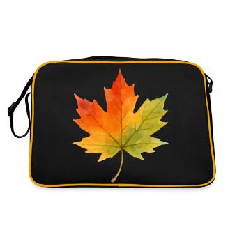 Feuille d’érable Aquarelle 1 - Sac Retro - noir/or - Dos